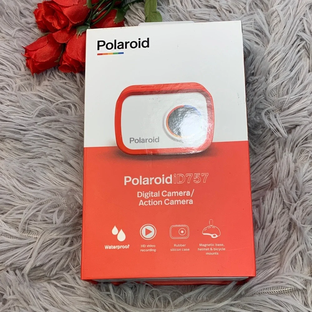 🌹Polaroid Red and White iD757 Digital Action Camera - Open Box